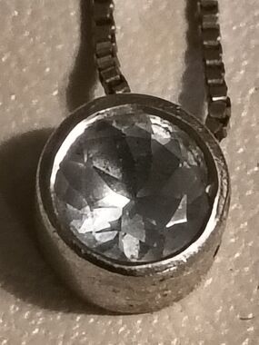 StS Sterling St Light Blue Aquamarine Gem Pendant